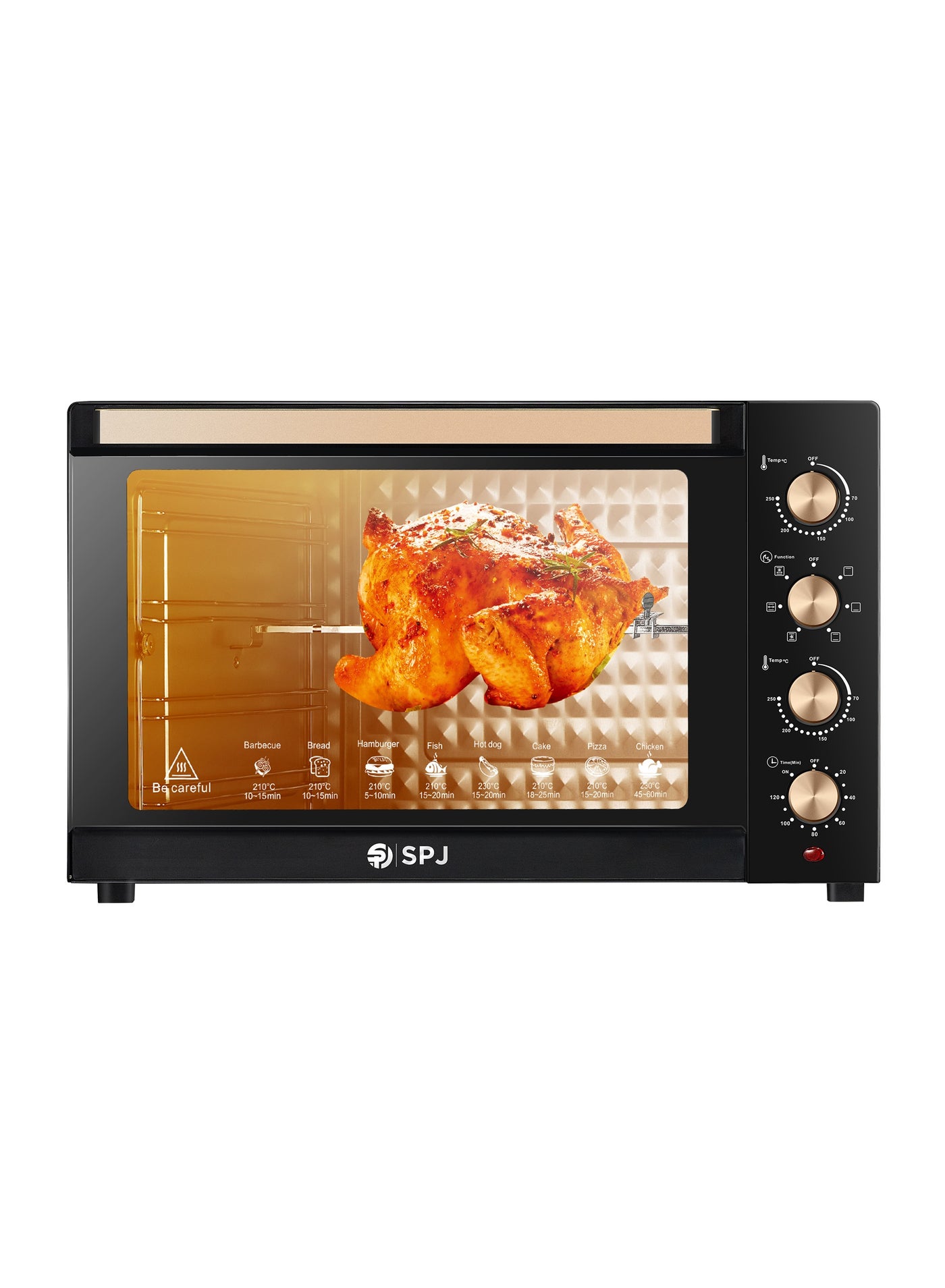 Compare SPJ 120L Electric Oven 2800W with Rotisserie, 70–250°C Temperature Control, 120Min Timer, 7 Power Levels, Inner Lamp – Countertop Oven UAE at KSA Price