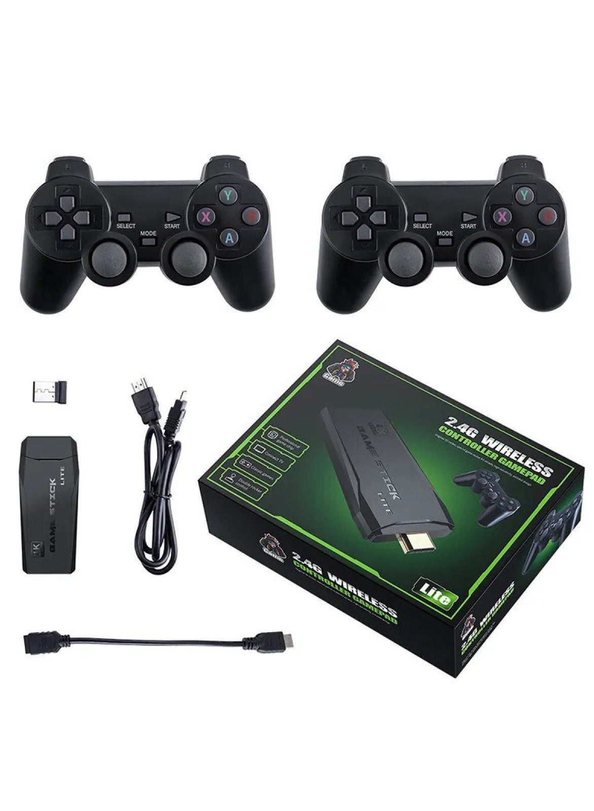 Compare Game Console 4K HD Video Game Console 2.4G Dual Wireless Controller   Classic 64GB Retro TV Game Console 10000 Game Stick at KSA Price