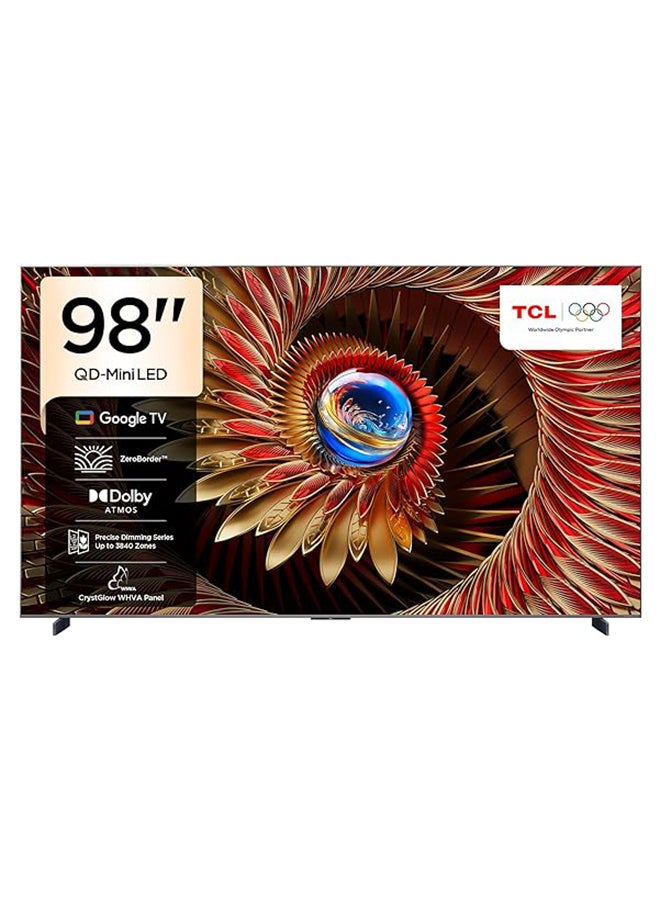 Compare TCL Television 98 Inch Smart TV 4K QDMini LED Gaming Google TV, 144Hz Native Refresh Rate, Precise Dimming Series Up to 3840 Zones, CrystGlow WHVA Panel, HDR 5000 nits, ZeroBorder 98C8K 2025 Model 98C8K black at KSA Price