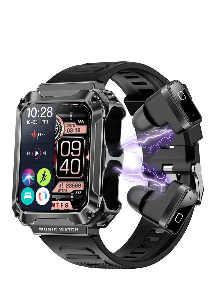 Compare Smart Watch with Earbuds,Watch Buds Smartwatch,3 in 1 Smart Watch Buitin 4GB Memory,1.96 Smartwatches Call ReceiveDial, Waterproof, Recording, Sleep Monitor, Fitness Tracker for iOS Android at KSA Price