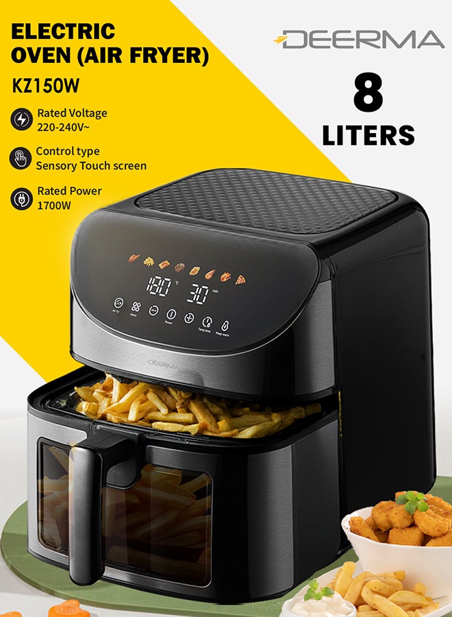Compare MultiOven Digital Air Fryer 8L, Versatile 8 Preset Modes for Baking, Roasting, Grilling, and Frying with Ergonomic Touch Screen LED Display 8 L 1700 W KZ150W Black at KSA Price