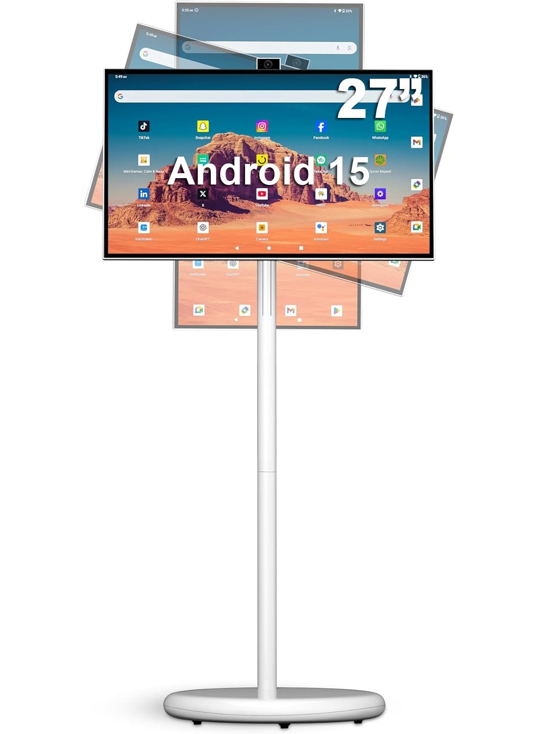 27-Inch Movable Smart Display FHD Touchscreen Android…