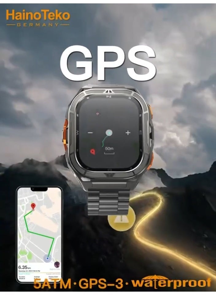 Compare GPS3 Waterproof Smart Watch – BuiltIn GPS, Bluetooth Calling, 20Day Battery Life, 3 Interchangeable Straps, Fitness & Health Tracking, Rugged Design for Men – Black at KSA Price