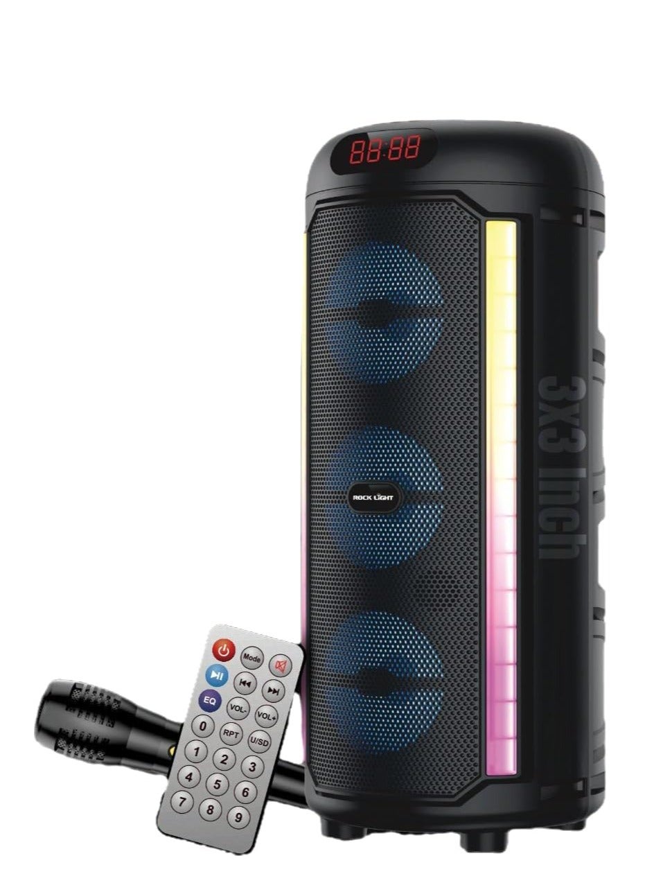 Compare S820 Portable Bluetooth Speaker, 24W Disco Party, LED Lights, FM Radio, Remote Control, USBTF CardAUX Input at KSA Price