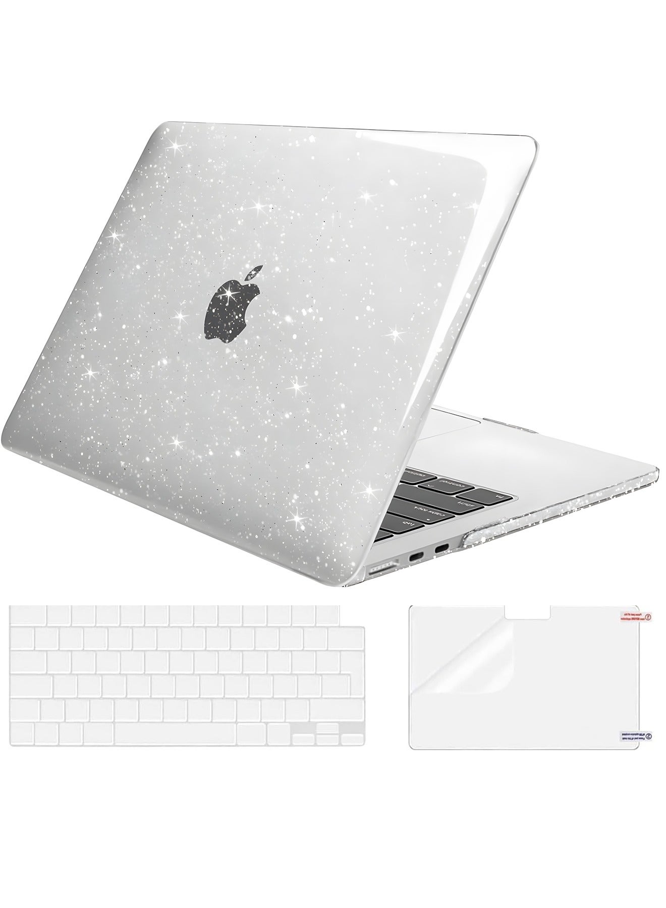 Compare MacBook Air 13.6 inch Case 2022–2025, Compatible with M4 A3240 M3 A3113 M2 A2681, Sparkly Glitter Hard Shell&Keyboard Cover for MacBook Air 13.6 inch Case, Transparent at KSA Price