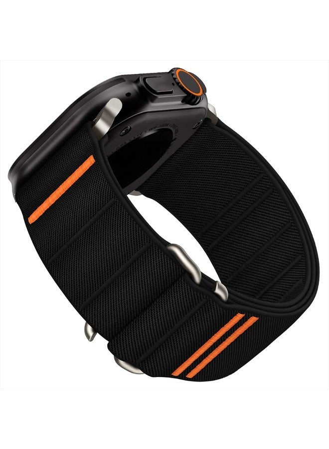 Compare Sport Bands Compatible with Apple Watch Ultra Band 49mm 46mm 45mm 44mm 42mm Men Women, Stretchy Nylon Sport Loop Strap with SHook for iWatch Series 10 Ultra SE 9 8 7 6 5 4 3, Titanium Hook at KSA Price