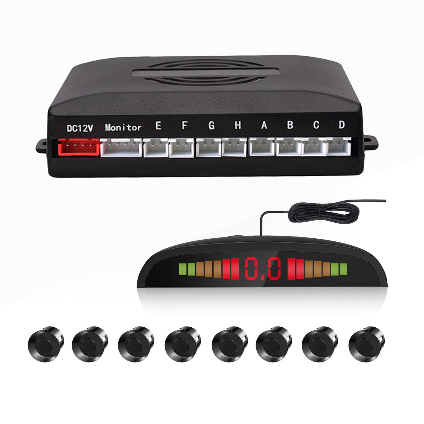Compare Car Reverse Parking Radar System with 8 Parking Sensors Distance Detection LED Distance Display Sound Warning Black Color at KSA Price