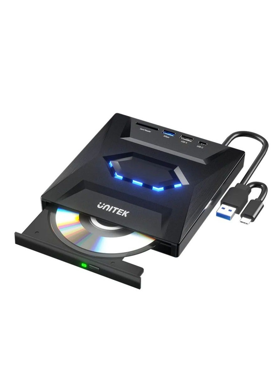 Compare UNITEK 5in1 External Optical Drive with MultiFunction USB Hub – Portable CDDVD Burner, USB 3.0 Connectivity, and HighSpeed Data Transfer for Laptops and Desktops at KSA Price