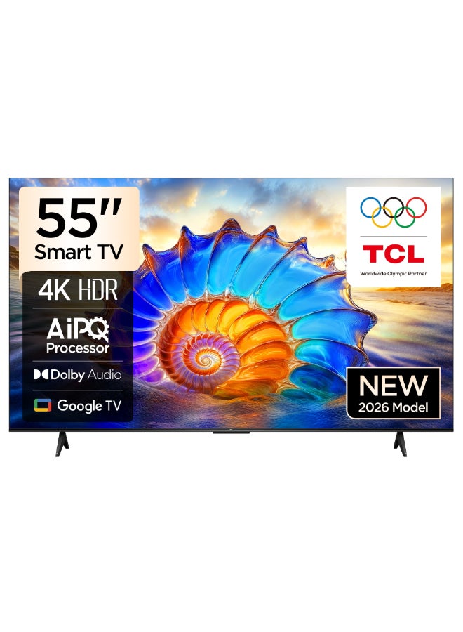 Compare Television 55 Inch 4K UHD Google Smart TV, HVA Panel, HDR10, Dolby Audio, AiPQ Processor, Metallic Bezelless Design 2026 Model 55V6D Black at KSA Price