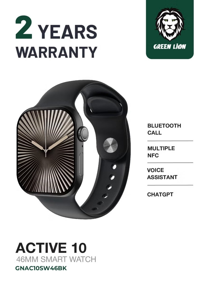 Compare Active 10 Smart Watch 46MMSmartwatch for Men Voice Assistant  Sports Modes  ChatGPT  Heart Rate  Thermometer  10 Days Standby  23 Days Working Time  Double Tap Function  Bluetooth Call  Black at KSA Price