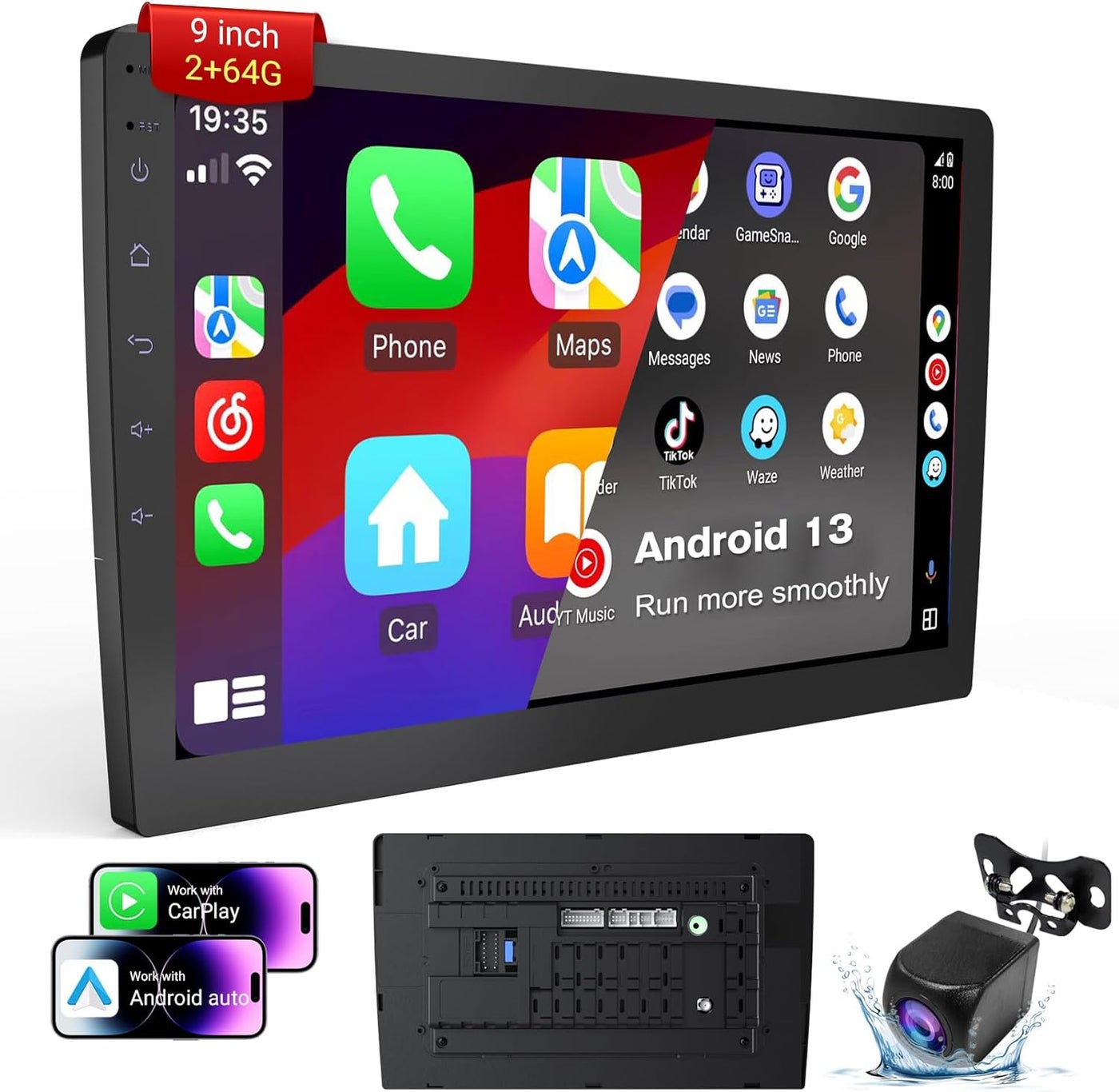 Haudio 9-Inch Android Universal Double Din Car…