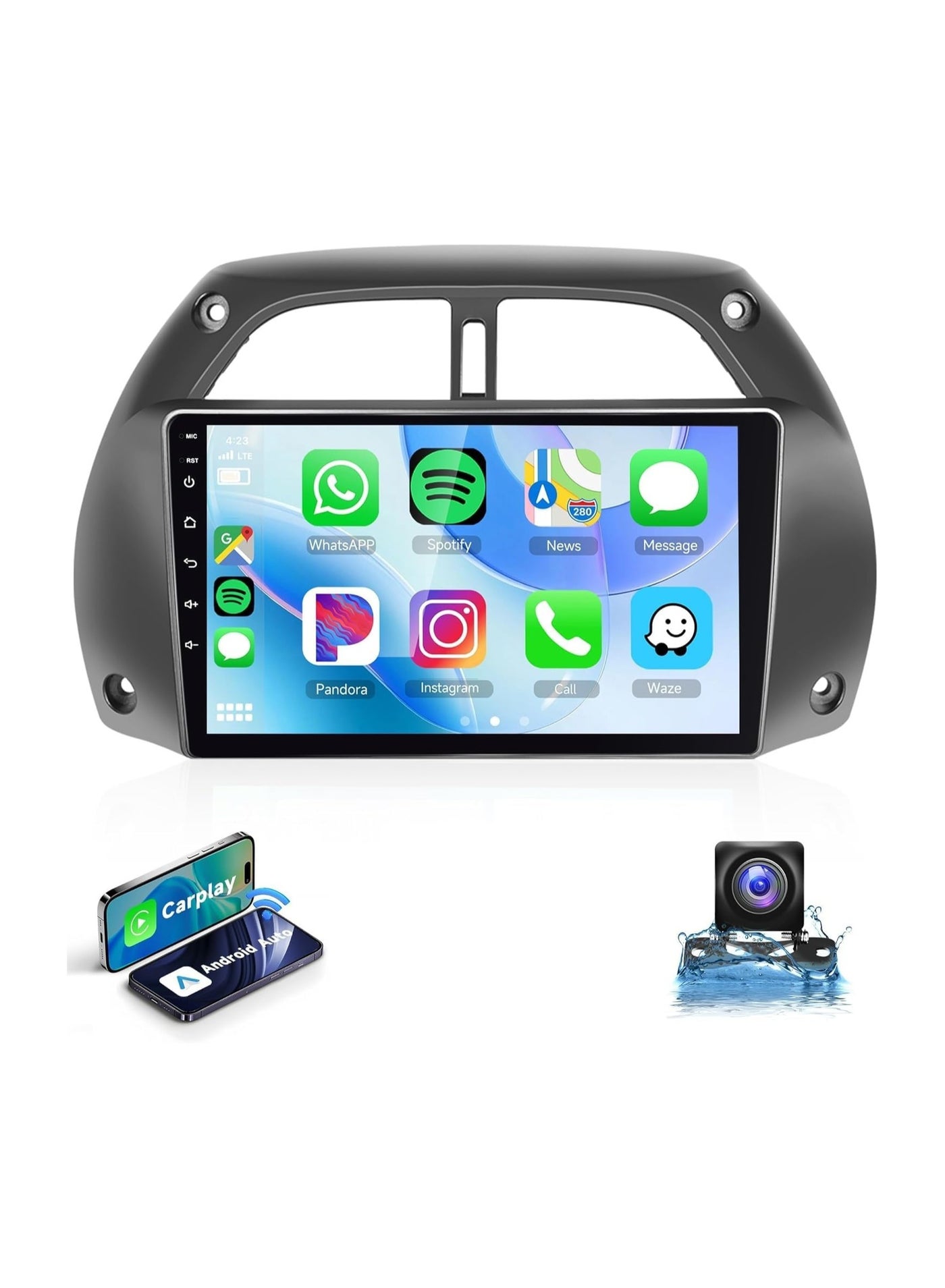Compare Android Car Stereo for Toyota RAV4 RAV 4 2001 2002 2003 2004 2005 2006 6GB RAM 128GB ROM 9 Inch Support SIM Card, Apple Carplay, MirrorLink WiFi BT, IPS Touch Screen with AHD Camera Included at KSA Price