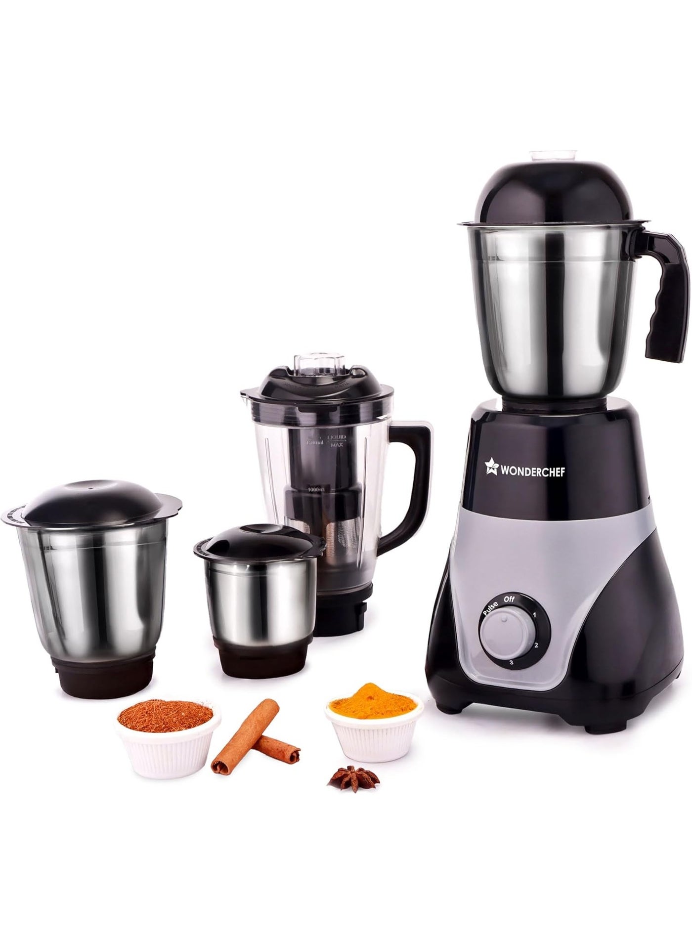 Compare Vista Mixer Grinder | 4 MultiPurpose Jars | Sharp Stainlesssteel Blades | For Masalas, Chutneys, Fresh Fruit Juices | 3Speed Control | Advanced Safety Features | 2Year Warranty 1.5 L 750 W Vista Black at KSA Price