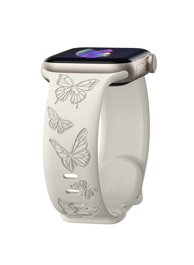 Butterfly Engraved Bands Compatible with Apple Watch…