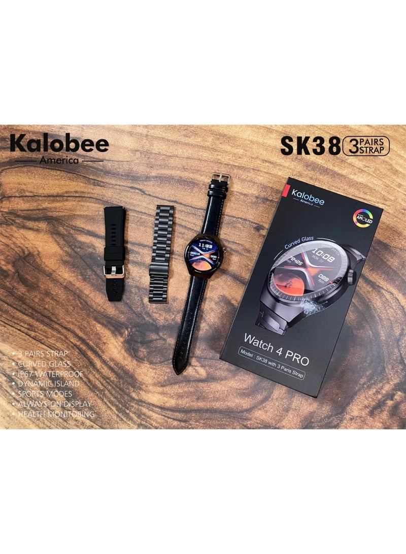 Compare SK38 Smart Watch 4 Pro with 3 Comfortable Straps – Fitness & Health Monitoring at KSA Price
