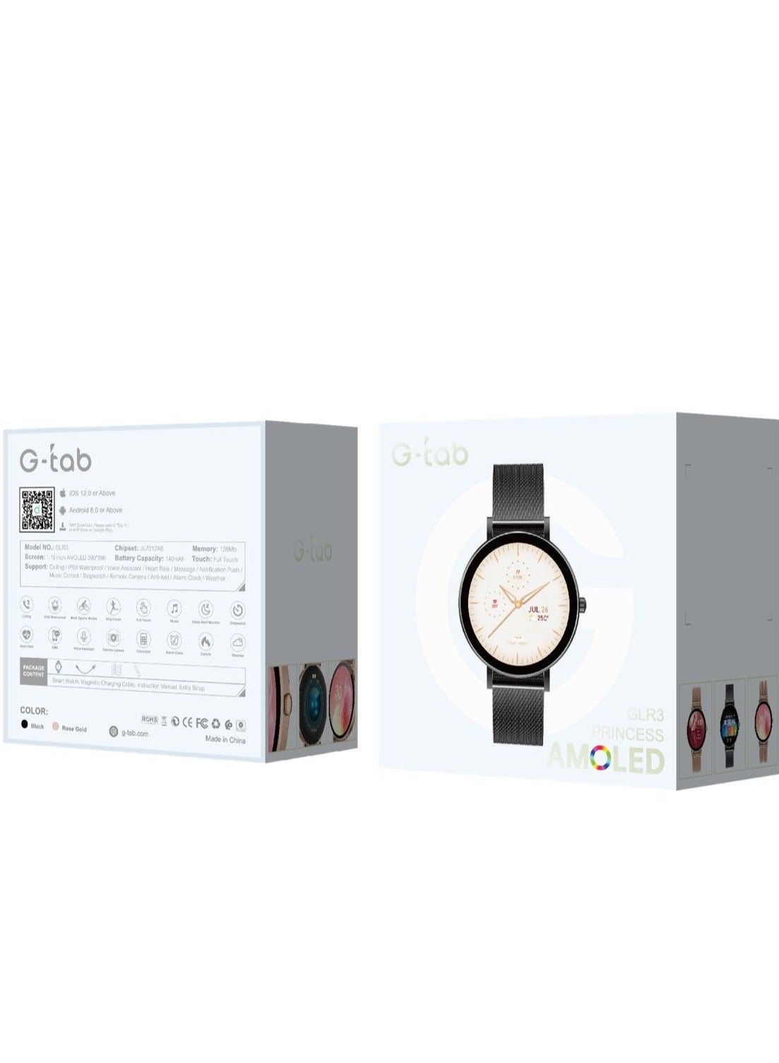 Compare GTAB GLR3 Smartwatch – 1.43 AMOLED Display, Bluetooth Calling, MultiSport Modes, Fitness & Health Tracker, Waterproof Smart Watch for Men & Women at KSA Price
