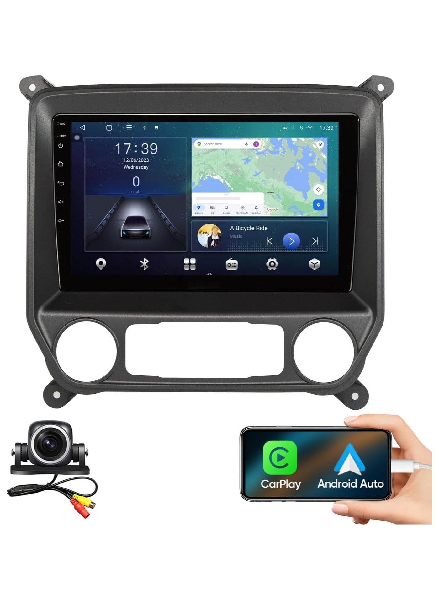 Compare Android Car Stereo for GMC Sierra 2014 2015 2016 2017 2018 Chevrolet Silverado 20142018 1GB RAM 32GB ROM Support Apple Carplay, MirrorLink WiFi BT,10 Inch IPS Touch Screen with AHD Camera Included at KSA Price