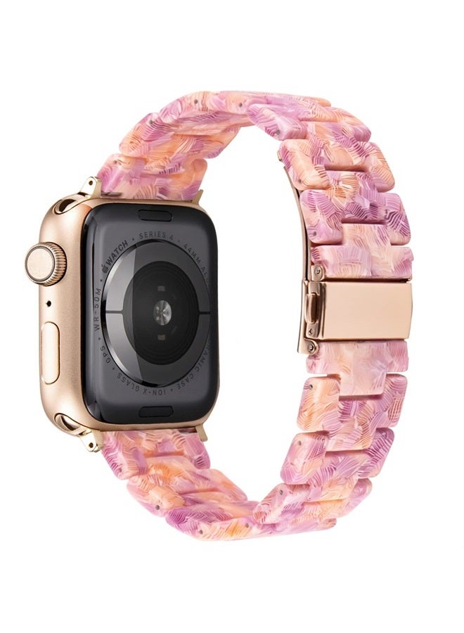Compare Bands Compatible with iWatch 42mm 44mm 45mm 49mm, Colorful Resin Replacement Strap for Apple Watch Series 87  65  43  SEUltra Women Men, Colorful Pink at KSA Price