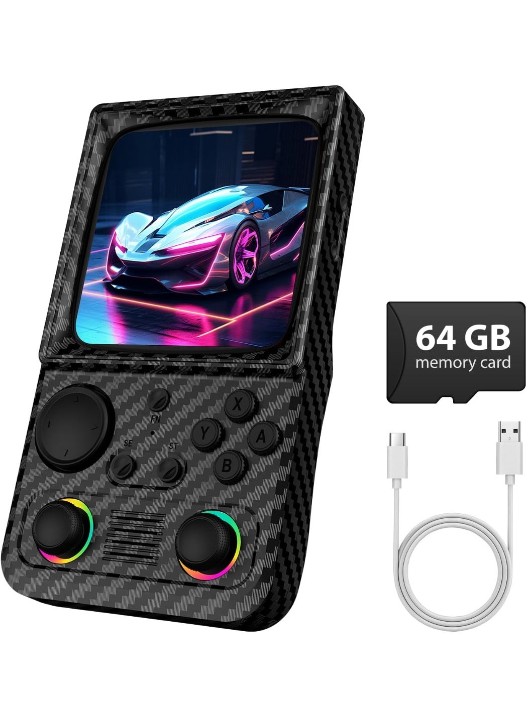 Compare Retro Handheld Game Console with 4 Inch IPS HD Screen, BuiltIn 64GB Memory, WiFi & OTG Support, Portable Mini Arcade Retro Gaming System, Compatible with Classic Games, Black at KSA Price