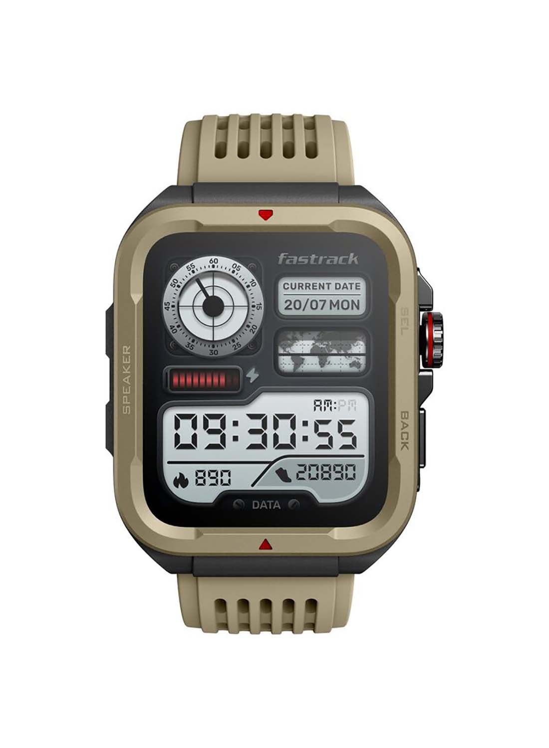 Compare Active With 4.64 cm UltraVU HD Display And Functional Crown Rugged Smartwatch With Auto Multisport Recognition Brown at KSA Price