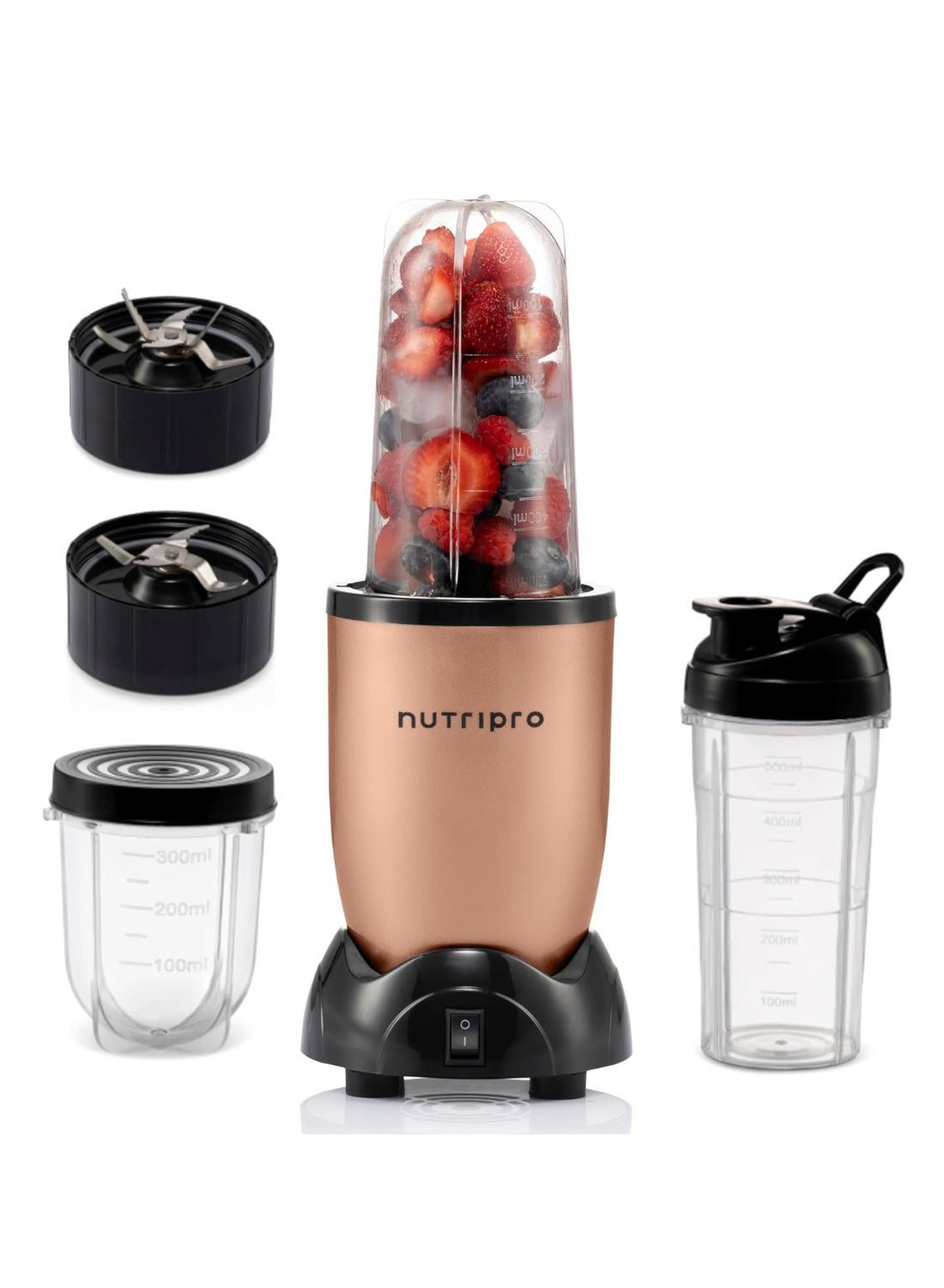 Compare NutriPro Juicer Mixer Grinder  Smoothie Maker  500 Watts 3 Jars & 2 Blades, Gold  1 Year Warranty at KSA Price
