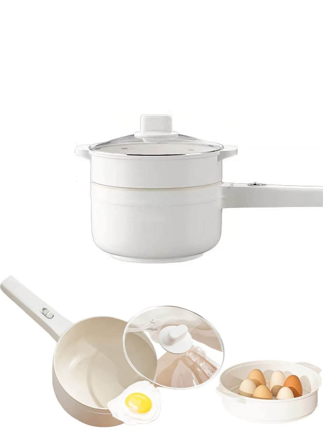 2L electric hot pot with steamer and temperature control…