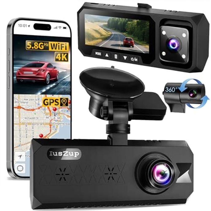 4K 3 Channel Dash Cam Front And Rear Dash…