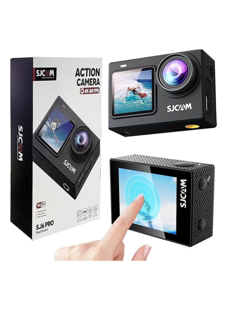 Compare SJCAM SJ6 Pro Action Camera – 4K 60fps, 20MP Photos, Dual Screen, 6Axis Gyro Stabilization, Waterproof Case, WideAngle Sports & Vlogging Camera at KSA Price