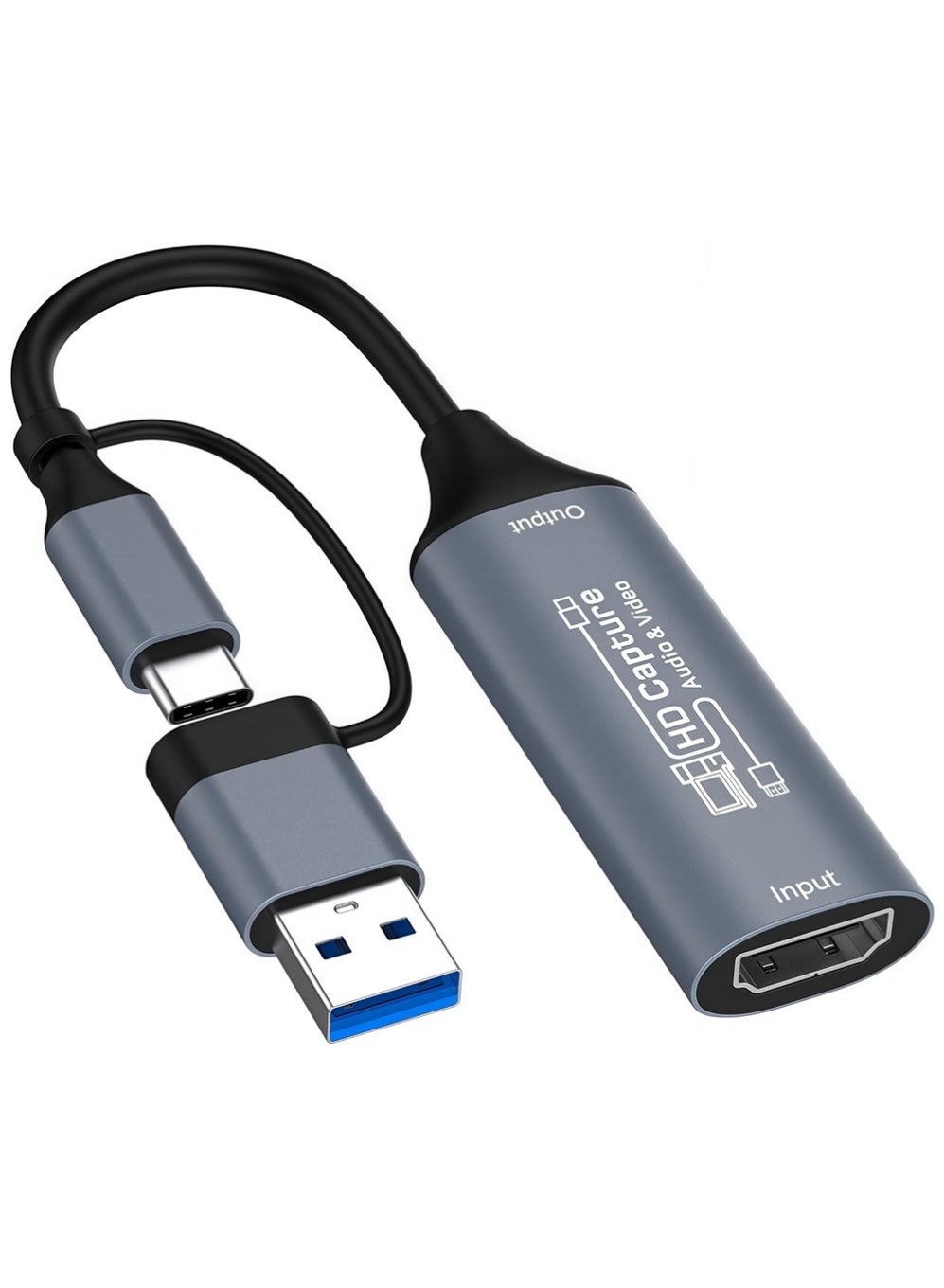 Compare HDMI Video Capture Card 2 in 1 ?Type C +USB A?HDMI to USB C Capture Card Adapter, 1080P@60Hz for NS Xbox Screen Extender Gaming Live Streaming Video Recorder on Tiktok Youtube , for Windows MacOS at KSA Price