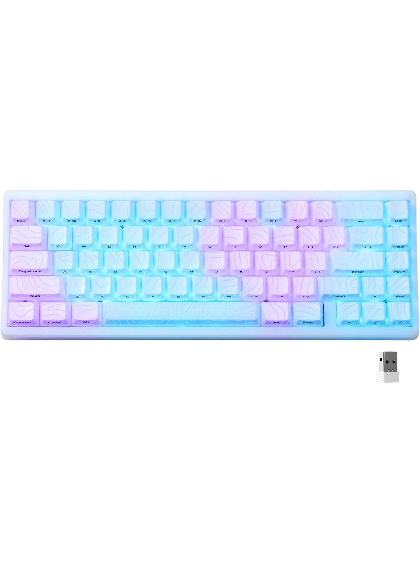 Compare XVX M67 Wireless Mechanical Gaming Keyboard, 67 Keys, Topographic White, RGB, HotSwappable, TriMode at KSA Price