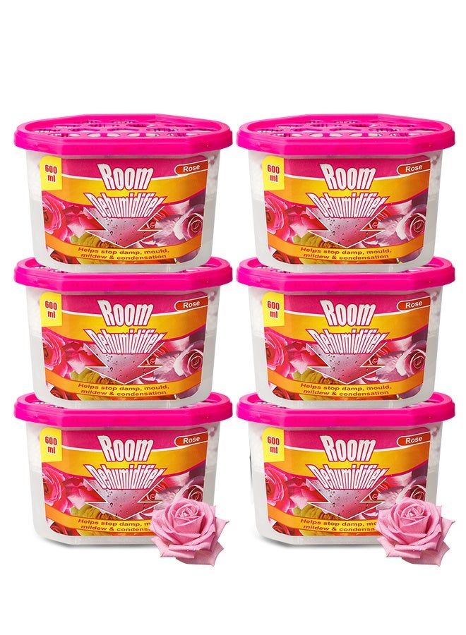 Compare 6 Pack Moisture Absorbers 600ml, Dehumidifiers to Control Excess Moisture for Basements, Closets, Bathrooms, Laundry Rooms, Kitchen & Study,Moisture Absorbers Odor Eliminator（Rose Fragrance at KSA Price
