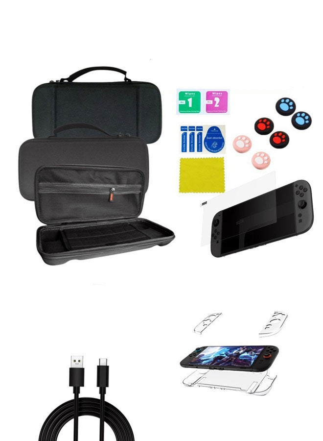Compare Carrying Case for Nintendo Switch 2, 16 in 1, with 12 Game Card Slots, Screen Protectors and protective case and Grips Caps for Switch 2 Accessories at KSA Price