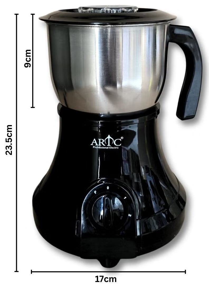 Compare Multipurpose Electric Grinder with 600ML Stainless Steel Jar, Powerful Motor, User Friendly Control Knob, Large Capacity, Convenient Handle, Ideal Kitchen Appliance for Coffee, Spices, Nuts, and Food Ingredients at KSA Price