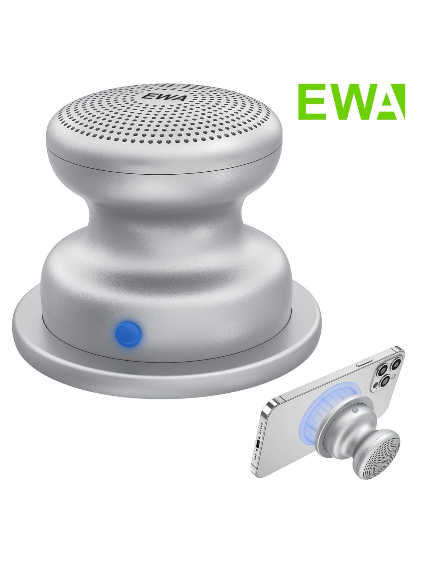 Compare EWA A117 Mini Portable Wireless Bluetooth Speaker with Magnetic Base, Powerful Sound, Easy to Attach to Metal Surface, Compatible with Magsafe, iPhones at KSA Price