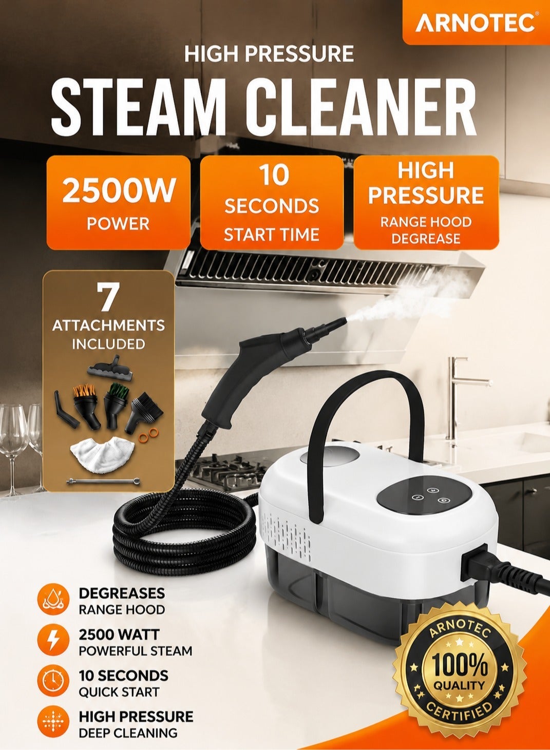 Handheld Steamshot Cleaner with Smart Touch Screen,High…