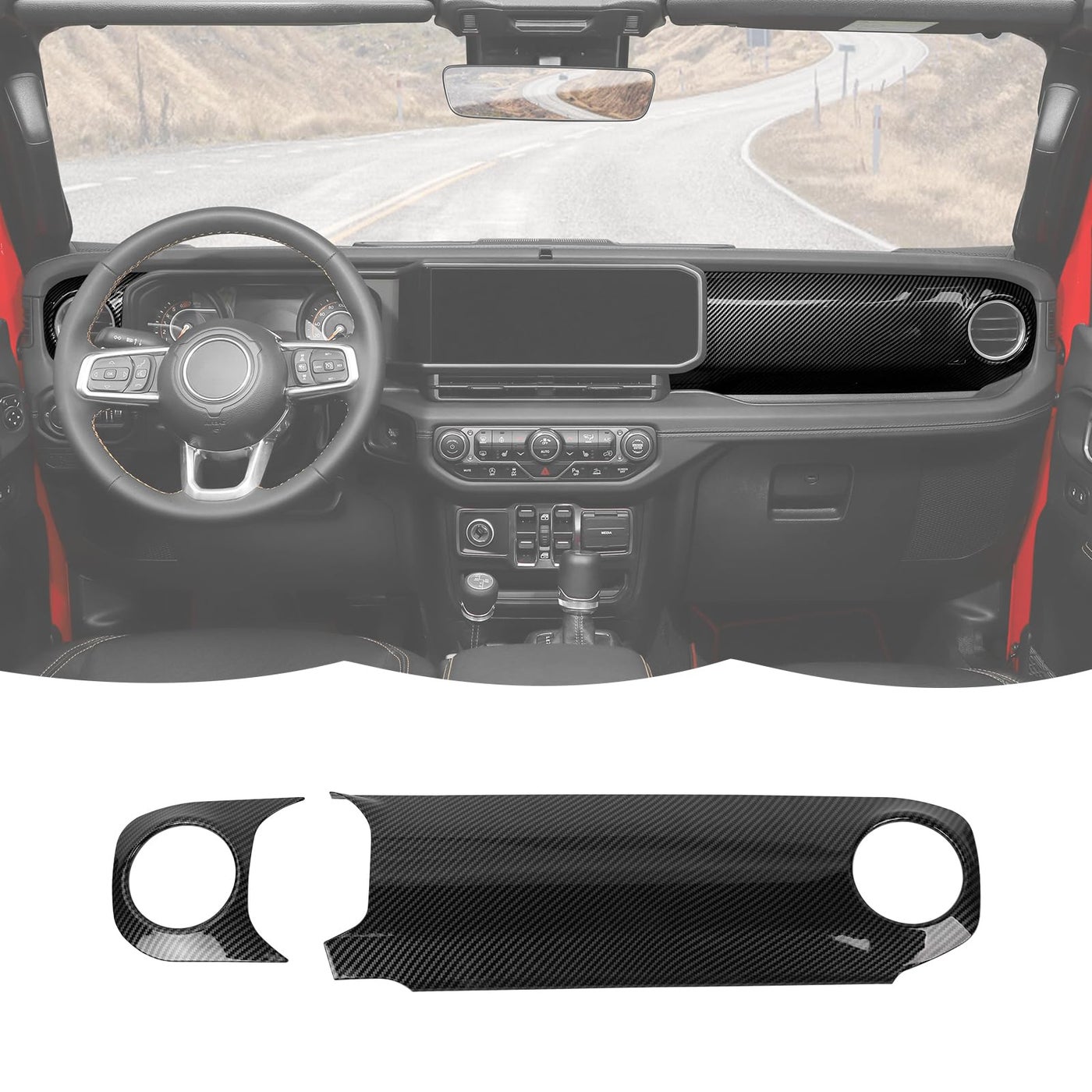 RTTCZ Carbon Fiber Center Console Trim Cover Dashboard…