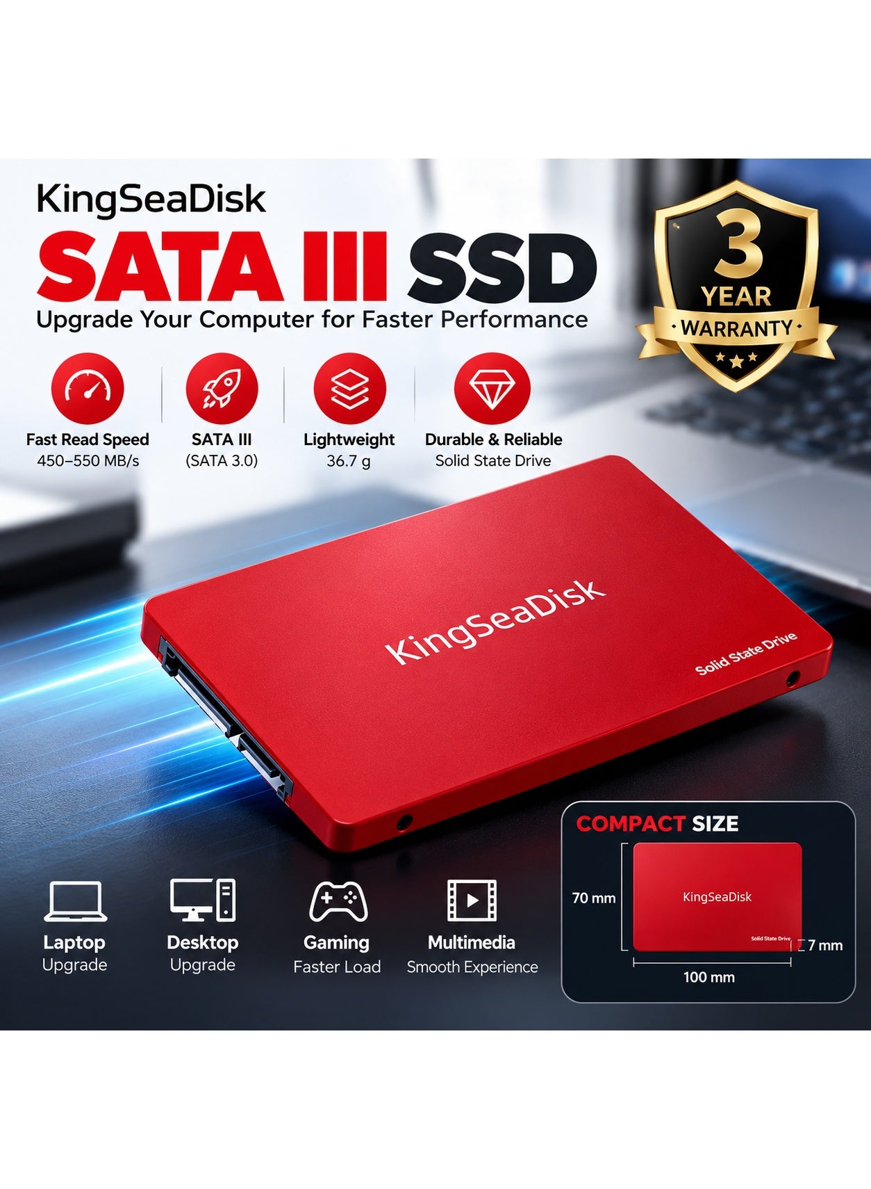 KingSeaDisk 256GB Internal SSD 2.5