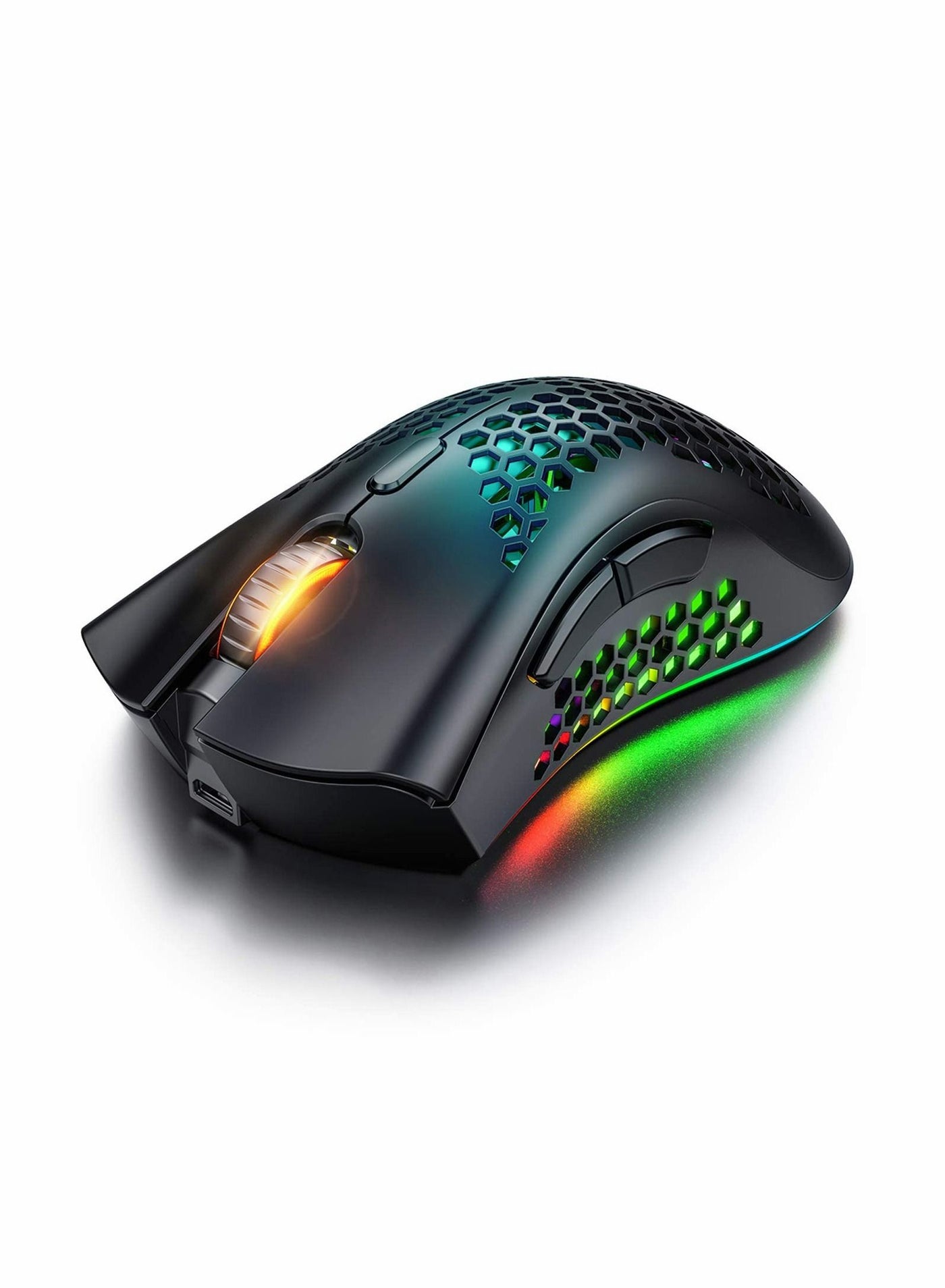 Compare Wireless Gaming Mouse, Gaming Mice with Honeycomb Shell, 7 Sensitive Buttons, RGB Backlight, 3 Adjustable DPI, Ergonomic USB Optical Wireless Mouse for Laptop, PC, Computer, MacBook at KSA Price