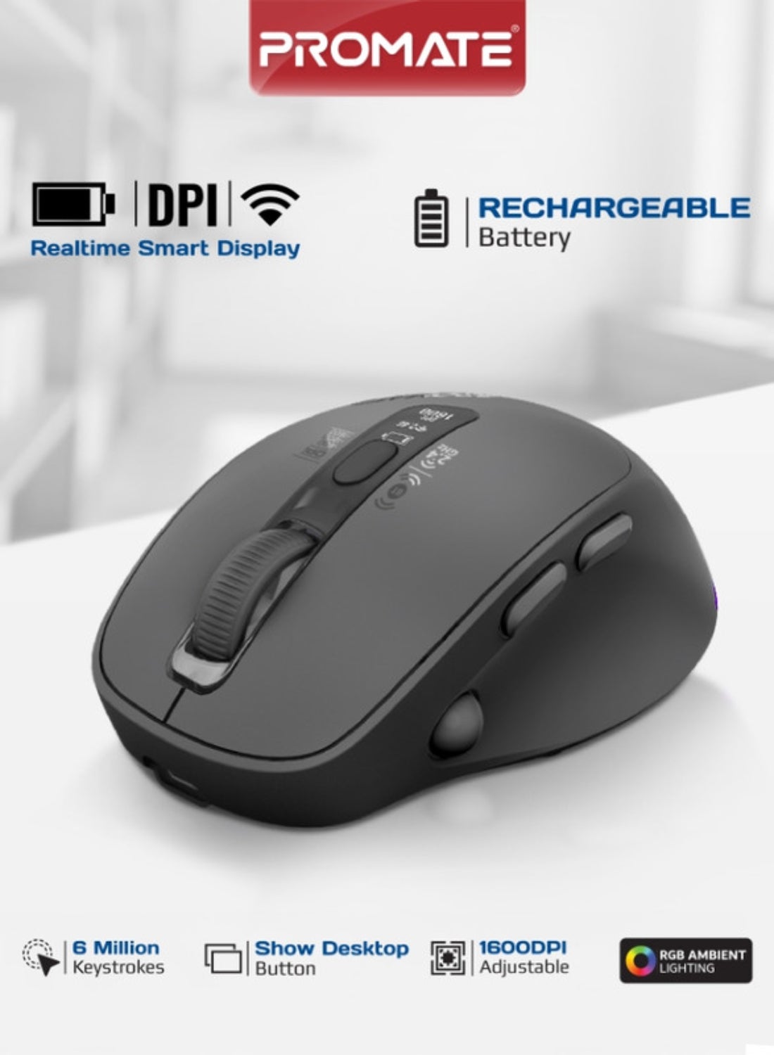 Blix-3M Triple-Mode Wireless Mouse, Silent Click 7D…