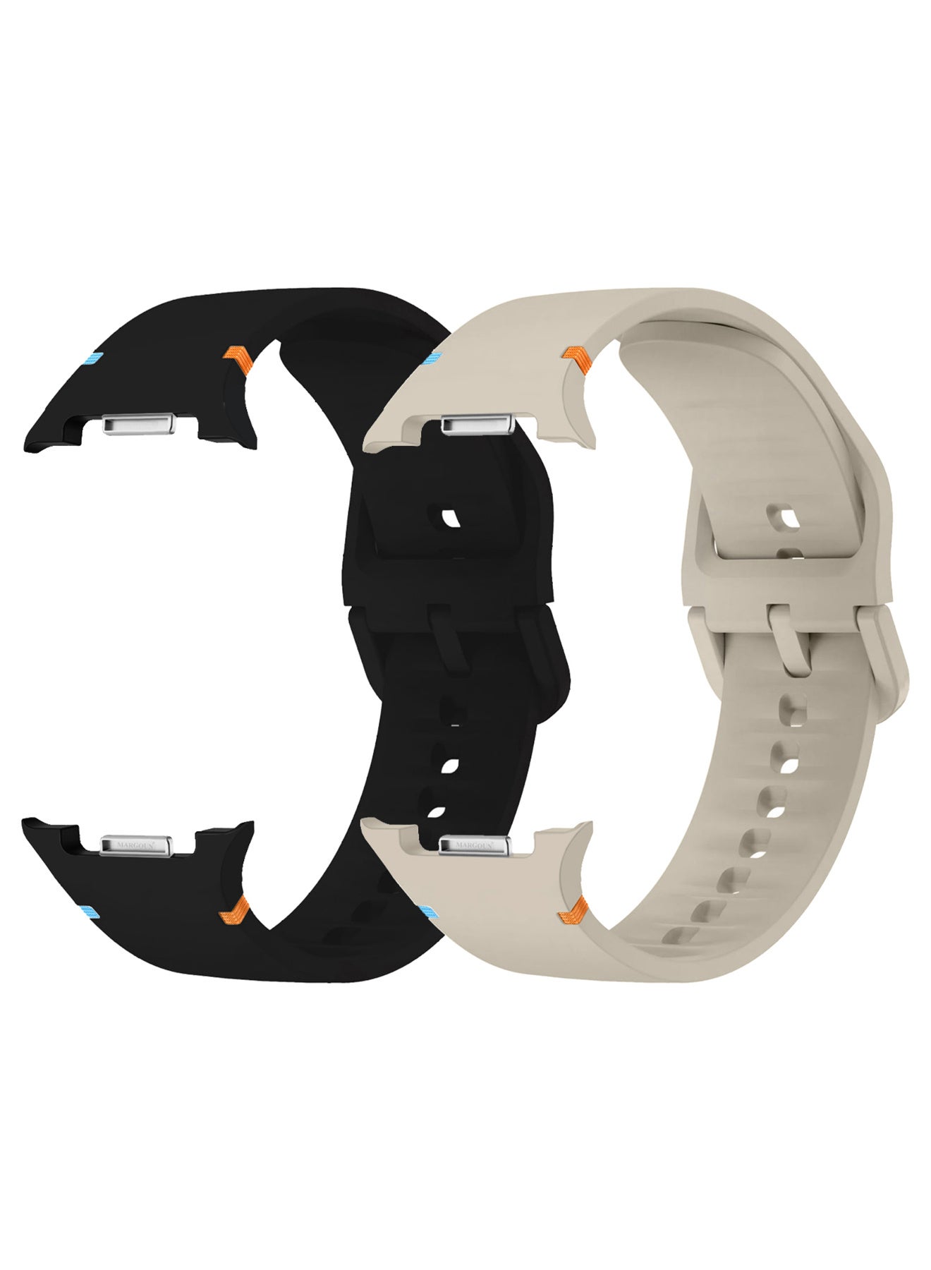 Compare 2Packs Sport Band for Galaxy Watch 8 40mm 44mm and Watch 8 Classic 46mm, Silicone Replacement Strap, ML Size at KSA Price