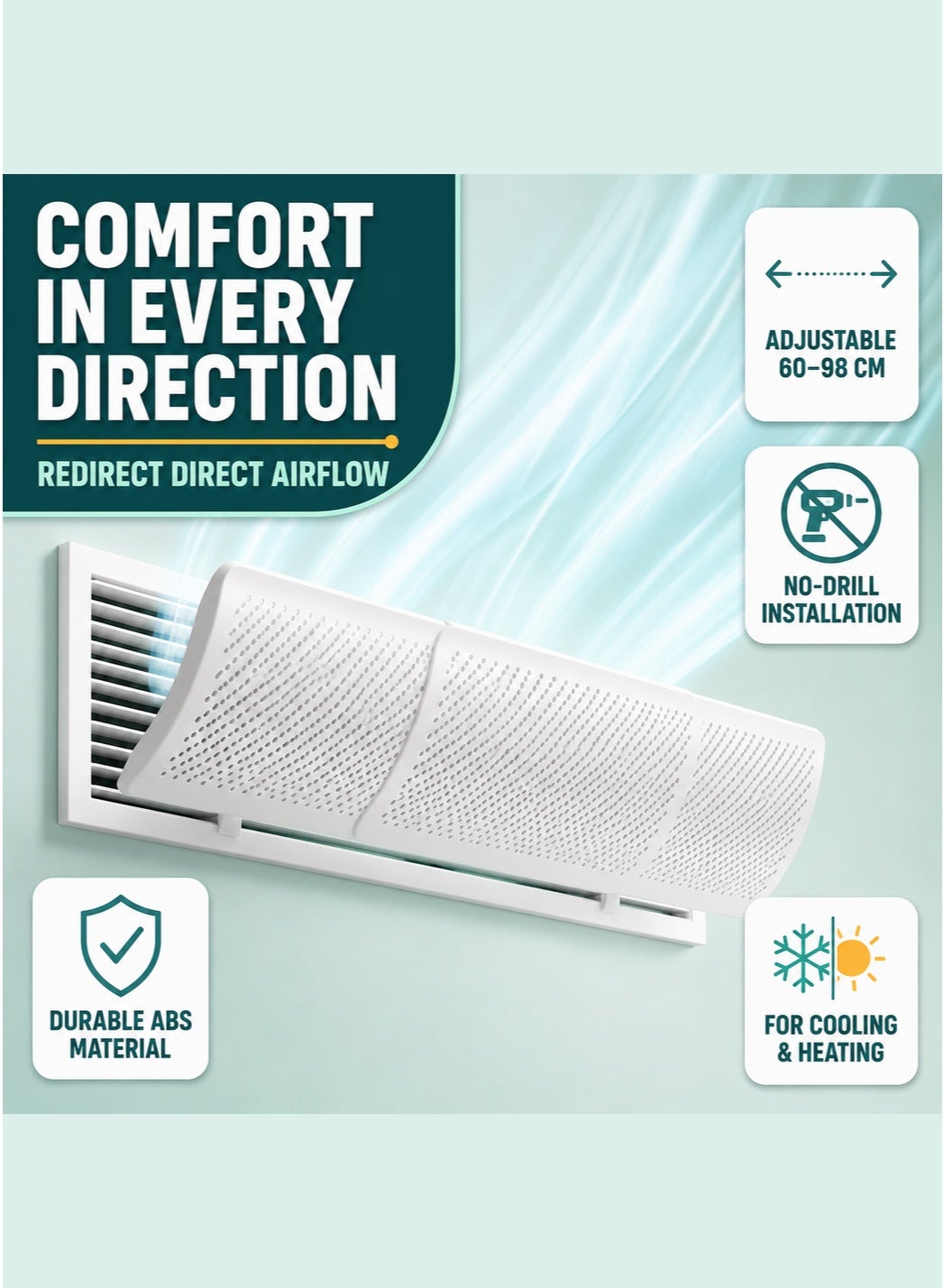 Central AC Air Flow Deflector & AC Cover,…
