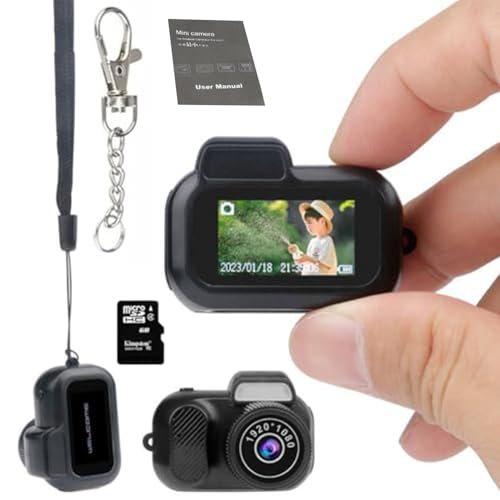Compare Gsnagole Keychain Camera, Worlds Smallest 1080P HD Mini Camera, Retro Portable Mini, 100 Mins Battery Life, for Students, Kids 16G at KSA Price