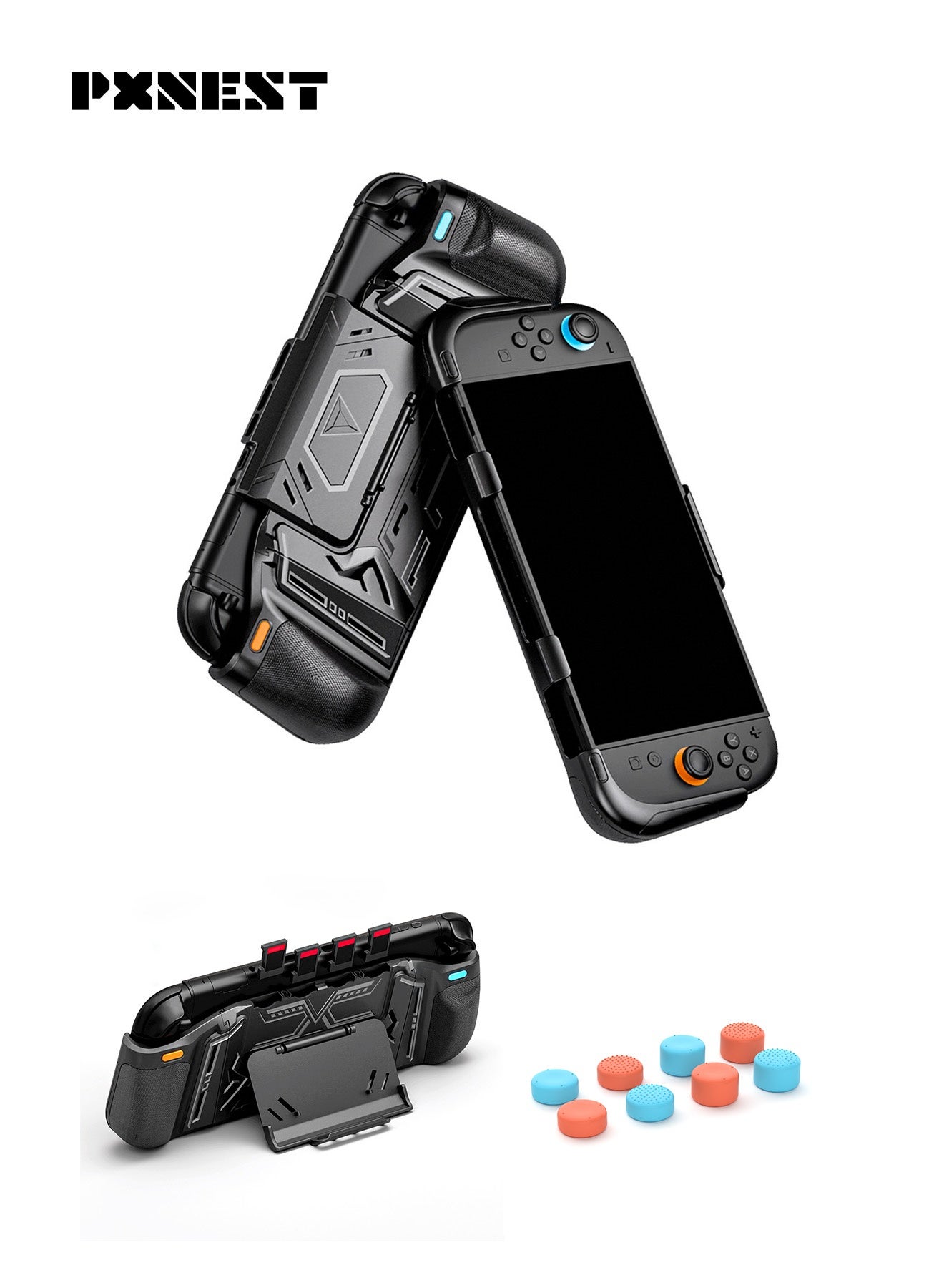Compare Nintendo Switch 2 Protective Case with Button Caps, Full Protection Cover, AntiScratch & Shockproof, Black at KSA Price