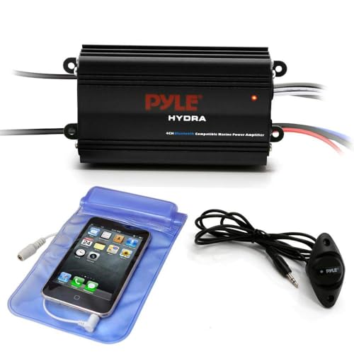 Compare Pyle 200W RMS 4Channel Marine Amplifier  Bluetooth Wireless Audio Streaming  Waterproof  Full Range Stereo w RCA  High Crossover HD Music  MultiChannel System  Compact & Powerful  PLMRMB4CB at KSA Price