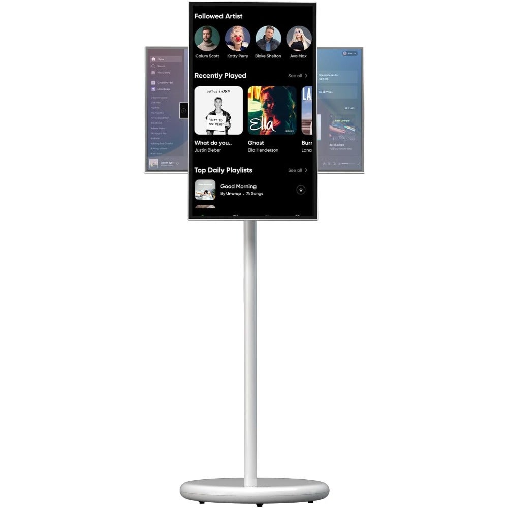 AA Throne 27 Inch Smart Portable TV on Wheels, 360°…