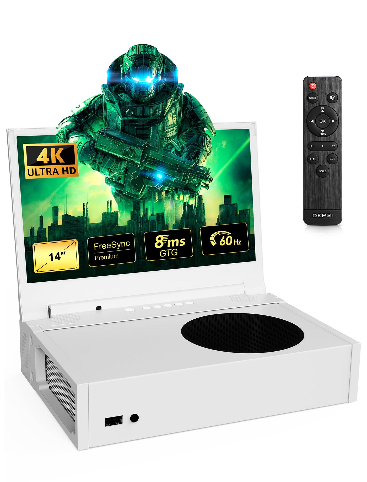 Compare DEPGI 4K 14 Portable Gaming Monitor IPS Screen for Xbox Series S?not Included? with Remote Control, Portable Monitor with HDR10, AMD FreeSync, 2X HDMI for Indoor Outdoor Travel at KSA Price