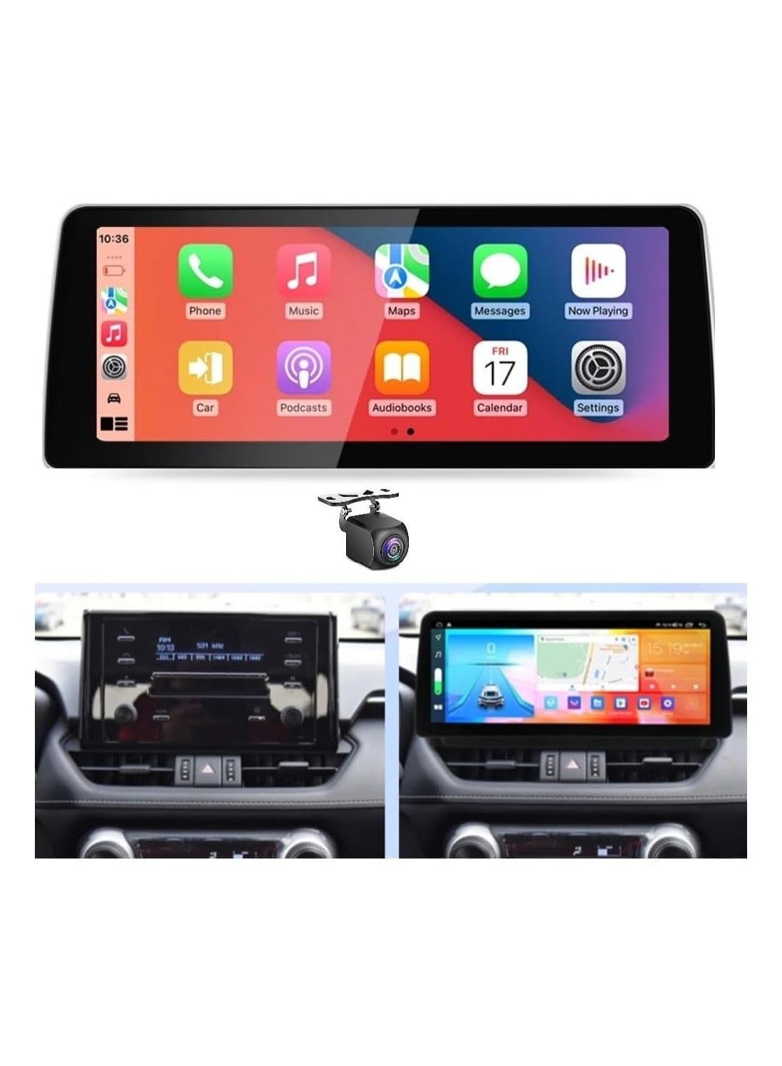 Compare Raymos 12.3 inch Toyota RAV4 Car Stereo Toyota RAV4 2018–2023  Android Screen Support Apple Carplay Android Auto Wireless 4GB RAM Fast Interface included 4G Wifi USB QLED  1280x720  at KSA Price