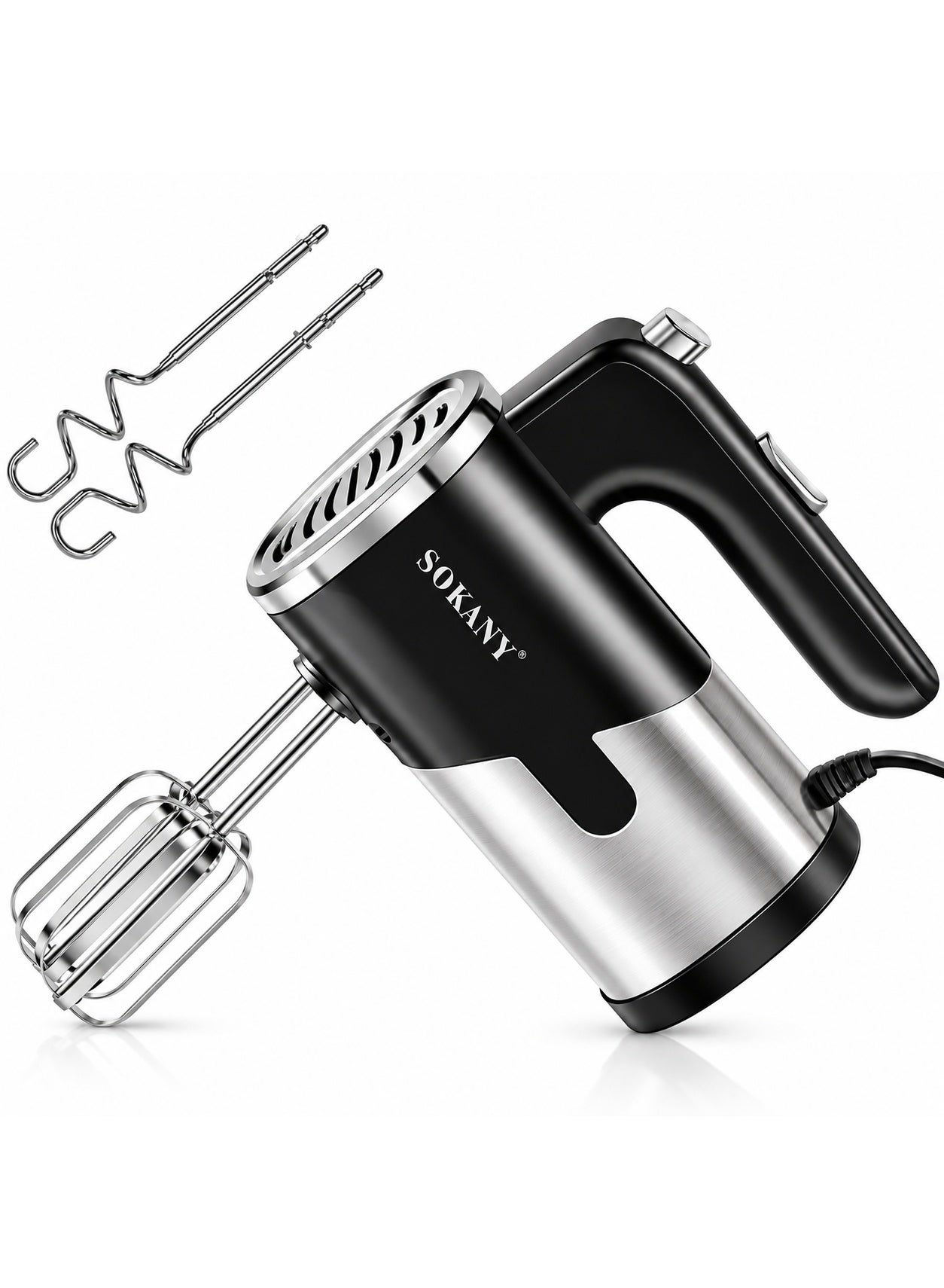 Compare Sokany SK6621 Turbo Hand Mixer – 800W Electric Mixer with 5 Speed Control, Turbo Function & Stainless Steel Beaters for Baking & Kitchen Mixing at KSA Price
