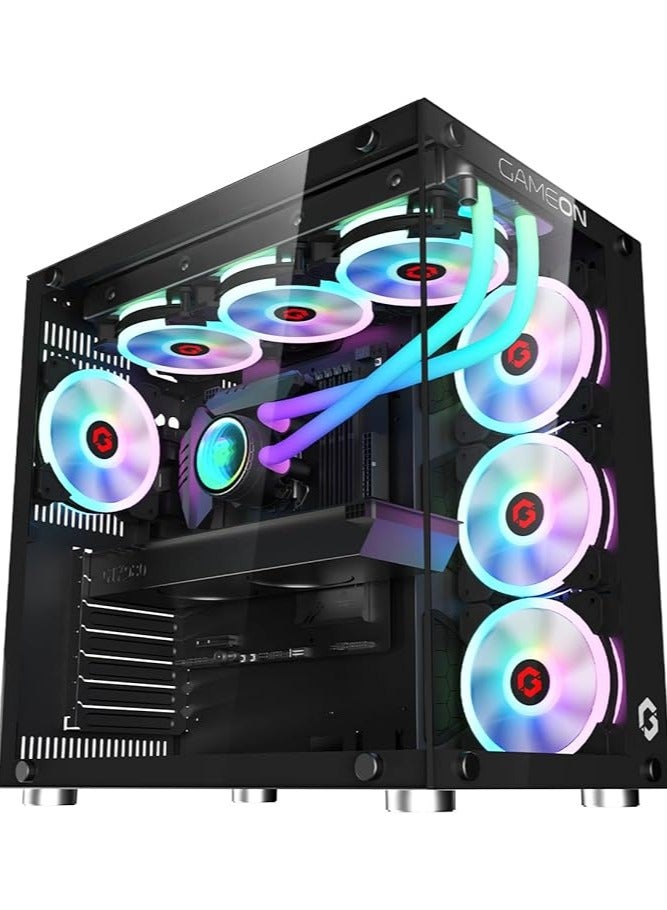 Compare Emperor Midnight I Series Mid Tower PC Gaming Case 120mm ARGB+PWM Lighting Tempered Glass Preinstalled 7 RGB Cooling Fans Computer case Dust Filters Wide Motherboard Compatibility Black at KSA Price