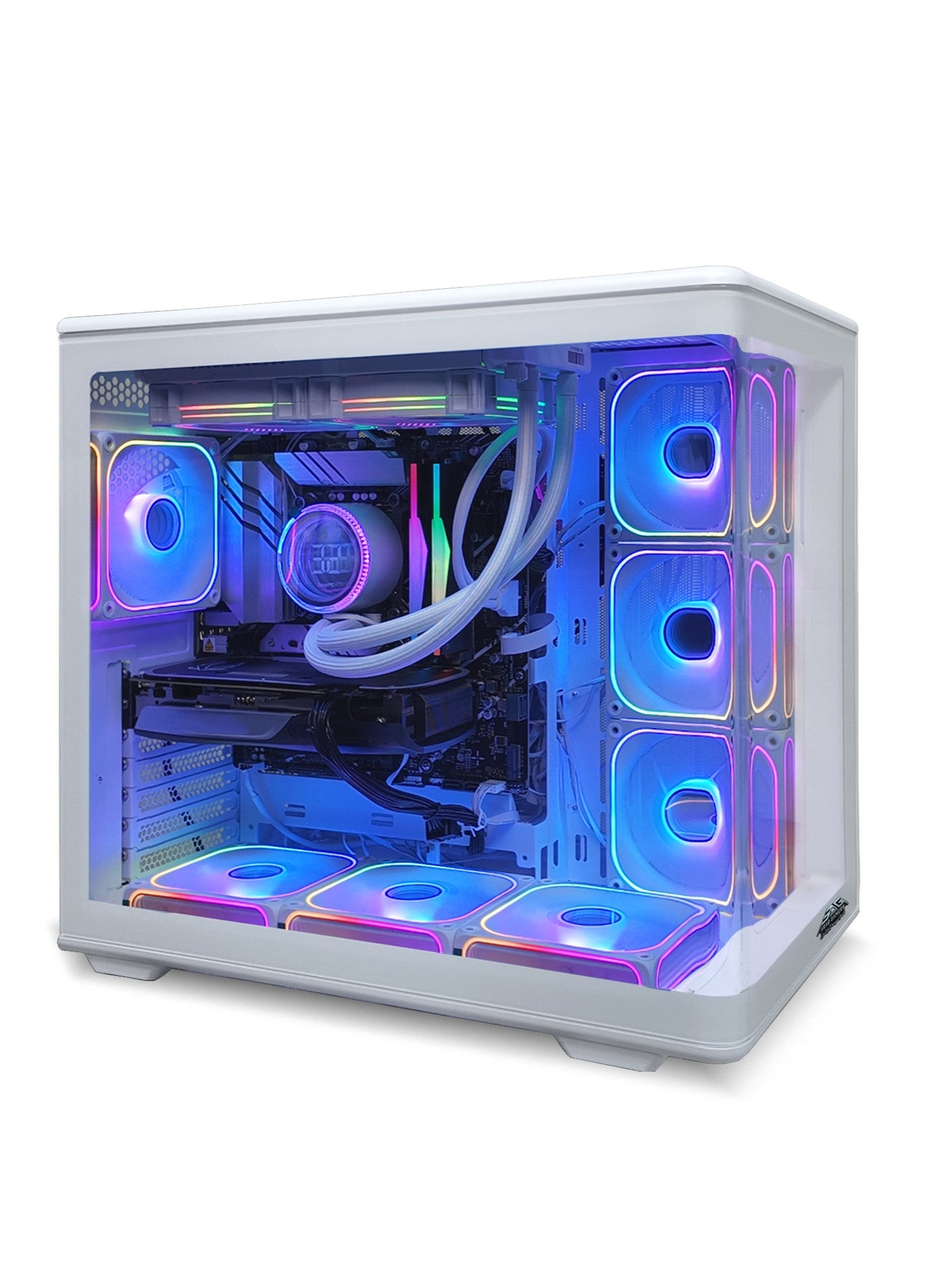 Compare Gaming PC, Intel Core Ultra 7265K Processor, 16GB Ram, 1TB NVMe M.2 SSD, GeForce RTX 5070 12GB Graphics Card,  WiFiBT Ready, Win11 Pro, RGB Gaming Case White at KSA Price